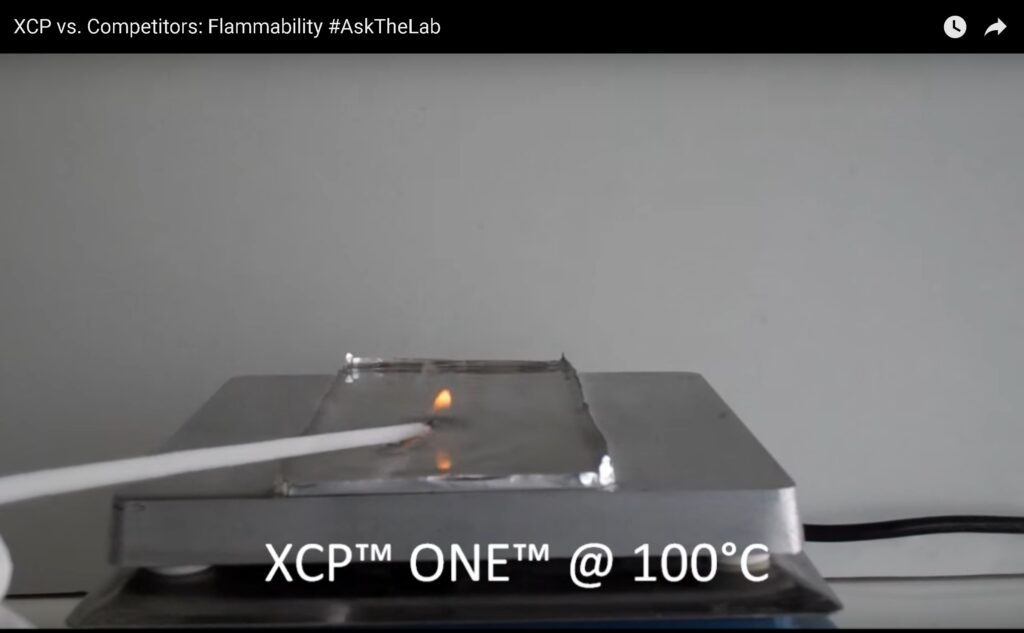 Video of flammability test